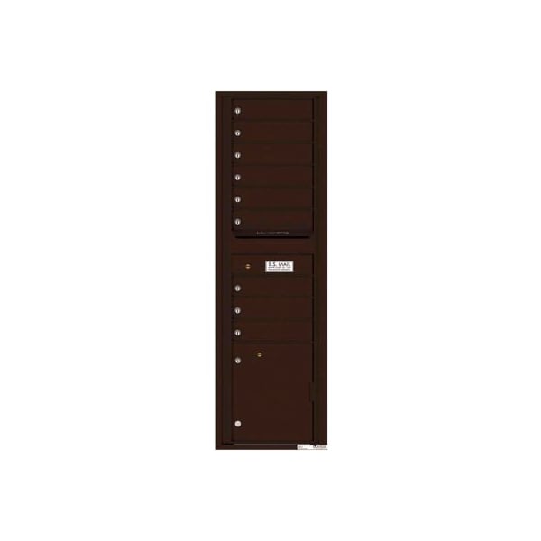 Florence Mfg Co Florence Versatile 4C Mailbox 4C16S-09, 56-1/2"H, 9 Mailboxes, 1 Parcel, Front Loading, Brown, USPS 4C16S-09DB - main